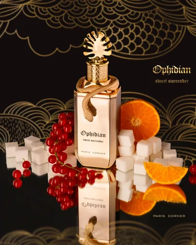 Frasco de Ophidian sweet surrender de Paris Corner, notas de Tangerina e Caramelo