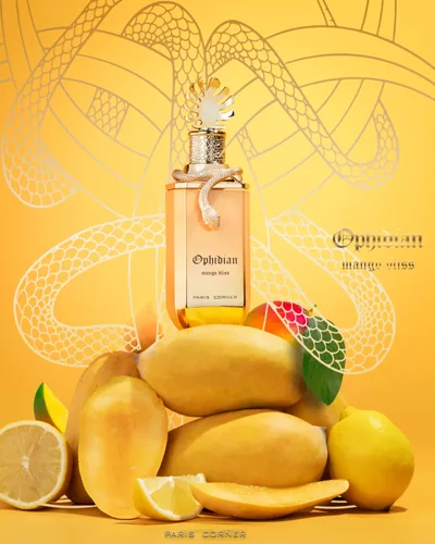 Frasco de Ophidian mango bliss de Paris Corner, contratipo de God of Fire