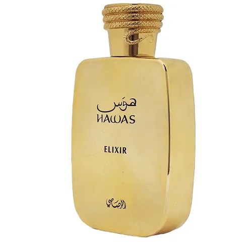 Frasco de Hawas Elixir de Rasasi, contratipo de Le Male Elixir