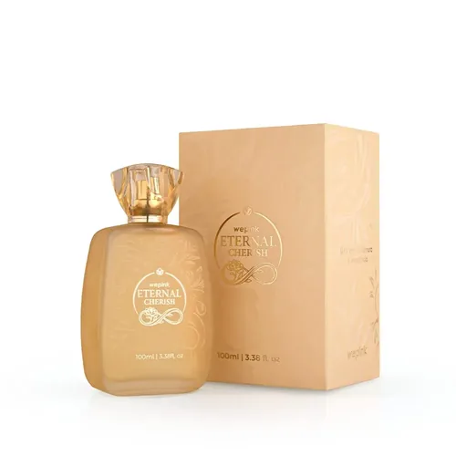 Frasco de Eternal Cherish de Wepink, notas de Jasmim e Pimenta Rosa