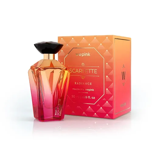 Frasco de Scarlette Radiance de Wepink, notas de Toranja e Bergamota