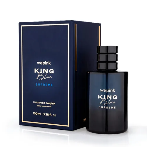 Frasco de King Blue Supreme de Wepink, notas de Rosa e Manga