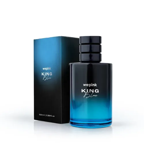 Frasco de King Blue de Wepink, notas de Bergamota e Hortelã