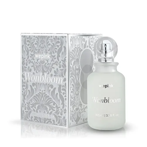 Frasco de Wonbloom de Wepink, notas de Ylang-Ylang e Tangerina