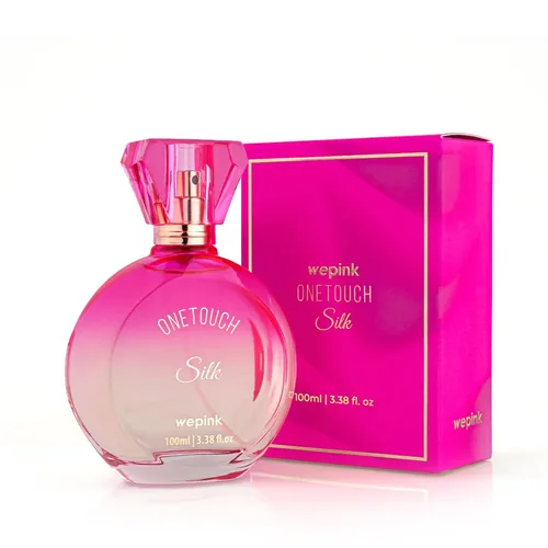 Frasco de One Touch Silk de Wepink, notas de Bergamota e Morango