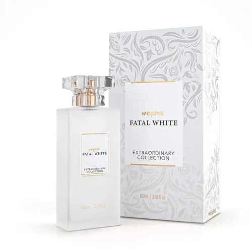 Frasco de Fatal White de Wepink, notas de Pimenta Negra e Laranja