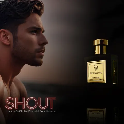 Frasco de Shout de Azza Parfums, contratipo de Scandal Pour Homme