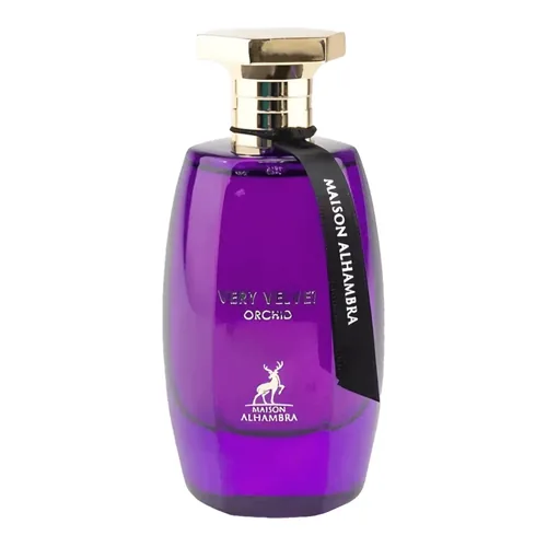 Frasco de Very Velvet Orchid de Maison Alhambra, notas de Bergamota e Freesia