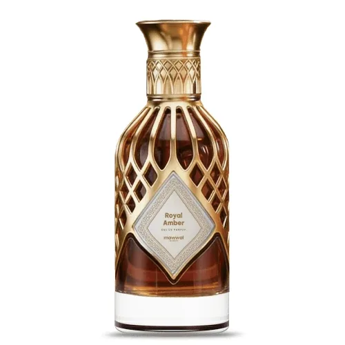 Frasco de Royal Amber de Mawwal, notas de Bergamota e Coentro