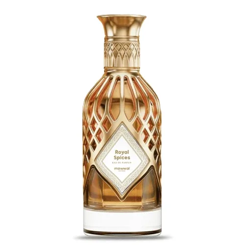 Frasco de Royal Spices de Mawwal, notas de Cardamomo e Flor de Laranjeira