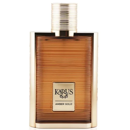 Frasco de Karus Amber Gold de Khadlaj, notas de Jasmim e Narciso