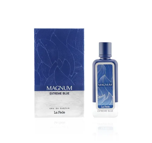 Frasco de La Fede Magnum Extreme Blue de Khadlaj, notas de Gengibre e Zimbro