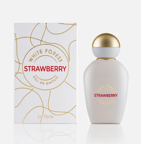 Frasco de La Fede White Forest Strawberry de Khadlaj, notas de Morango e Amora