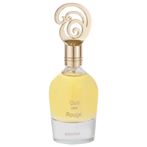 Frasco de Oud pour Rouge de Khadlaj, notas de Bergamota e Lavanda