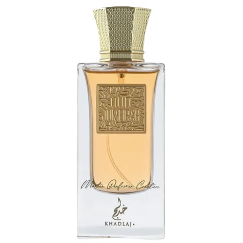 Frasco de Oud Pure Oud Jumeirah de Khadlaj, notas de Oud e Açafrão