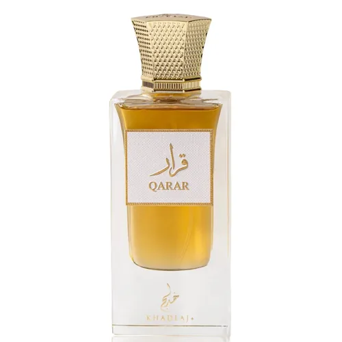 Frasco de Qarar de Khadlaj, notas de Bergamota e Pimenta Rosa