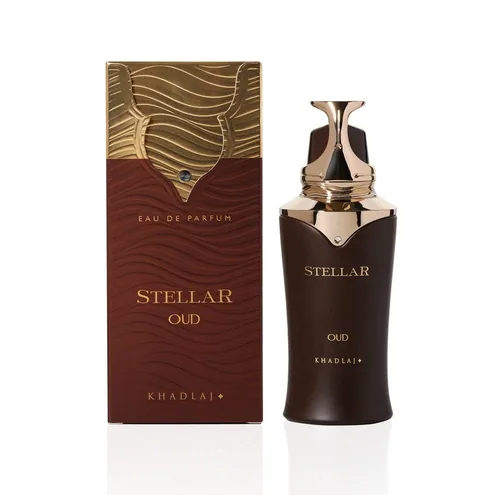 Frasco de Stellar Oud de Khadlaj, notas de Bergamota e Muguet