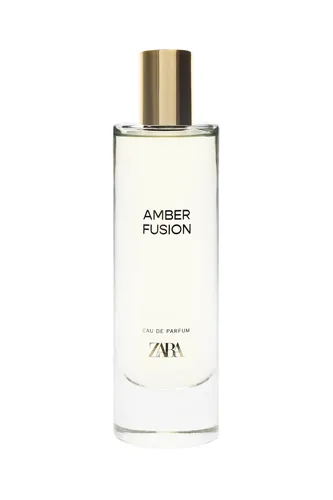 Frasco de Amber Fusion de Zara, notas de Bergamota e Tangerina