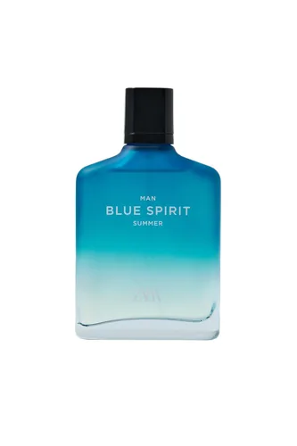 Frasco de Man Blue Spirit Summer de Zara, notas de Âmbar e Lavanda