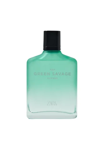 Frasco de Man Green Savage Summer de Zara, notas de Bergamota
